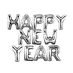 Happy New Year Balon Gümüş
